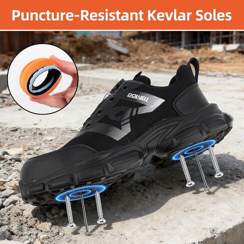 Steel Toe Shoes for Men Women Work Shoes, Safety Sneakers Shoes, Comfortable Lightweight Puncture Proof Slip on Indestructible Work Shoes in Saudi Arabia
