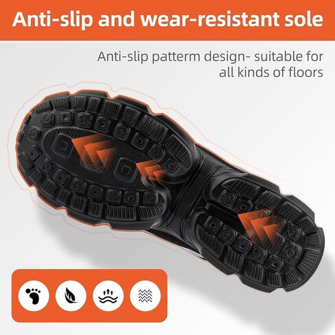 Steel Toe Shoes for Men Women Work Shoes, Safety Sneakers Shoes, Comfortable Lightweight Puncture Proof Slip on Indestructible Work Shoes in Saudi Arabia