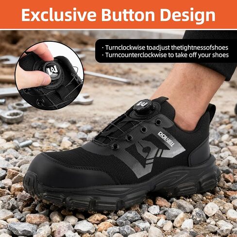 Steel Toe Shoes for Men Women Work Shoes, Safety Sneakers Shoes, Comfortable Lightweight Puncture Proof Slip on Indestructible Work Shoes in Saudi Arabia