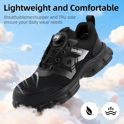 Steel Toe Shoes for Men Women Work Shoes, Safety Sneakers Shoes, Comfortable Lightweight Puncture Proof Slip on Indestructible Work Shoes in Saudi Arabia