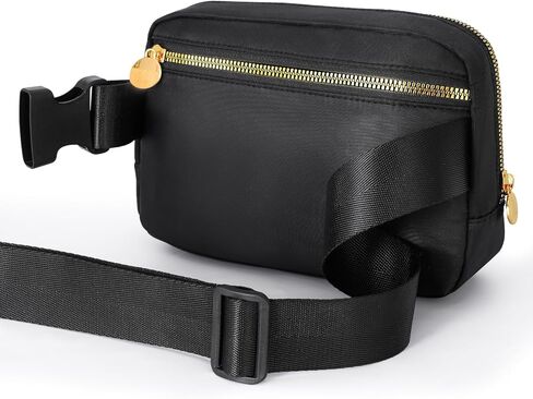 Cross Body Fanny Pack for Women,Fashion Waist Packs Crossbody Bags,Belt Bag with Adjustable Strap - Black in Saudi Arabia