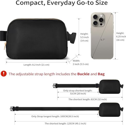 Cross Body Fanny Pack for Women,Fashion Waist Packs Crossbody Bags,Belt Bag with Adjustable Strap - Black in Saudi Arabia