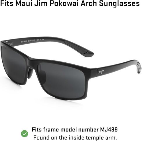 عدسات بديلة Revant للنظارات الشمسية Maui Jim Pokowai Arch MJ439 - التيتانيوم المستقطب النخبة in Kuwait