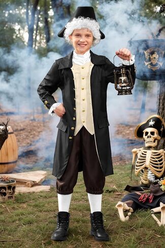 BesserBay 8 Pieces Boys Colonial Outfits 18th Century American Set 6-14 Years in Saudi Arabia