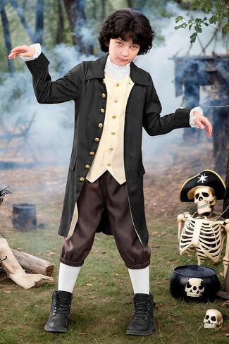 BesserBay 8 Pieces Boys Colonial Outfits 18th Century American Set 6-14 Years in Saudi Arabia