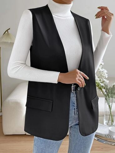 Women’s Button Front Sleeveless Vest Casual Layering Loose Fit Summer Top for Everyday Wear in Saudi Arabia