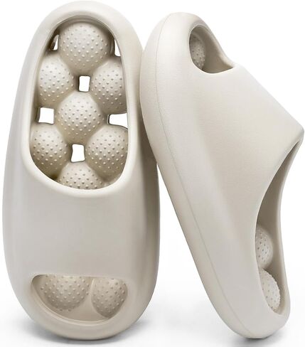 ZXT Cloud Shower Shoes Non-Slip Quick Dry Pool Slides Comfortable Bubble Massage Bathroom Slippers Beach Sandals with Drain Holes in Saudi Arabia