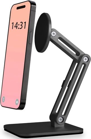 Magnetic Phone Stand, Enlarge Base Heighten Magnetic iPhone Stand for Desk/Office/Home, Competible with iPhone 15/14/13/12 Series（Larger, Black） in Saudi Arabia