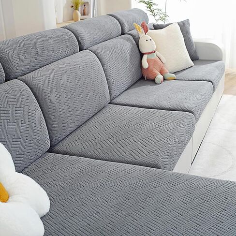 Couch Cushion Covers, Couch Covers Magic Sofa Covers Washable Stretch Resistant Slipcovers for Sectional and L Shaped Seats Furniture Protectors for Pets (1 Seat Cover, Dark Gray) in Saudi Arabia