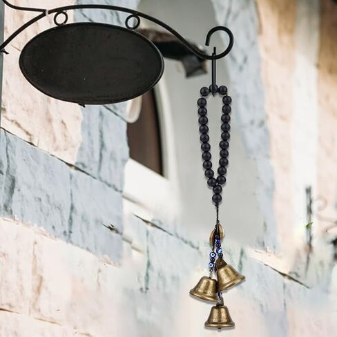 OLYCRAFT 3 قطع أجراس الساحرة مع الخرز الخشبي 12 بوصة طويلة ديكور السحر أجراس الحماية عين الشر المصنوعة يدويًا أجراس الساحرة أجراس الرياح الساحرة أجراس الساحرة لمقبض الباب ديكور المنزل الساحر in Saudi Arabia