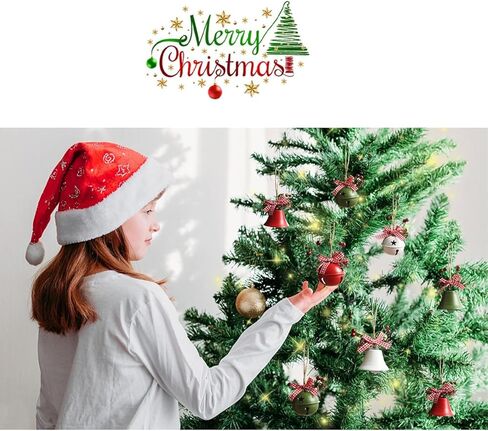 زينة جرس عيد الميلاد 2025، زينة معلقة لشجرة عيد الميلاد، أجراس كبيرة الحجم مع التوت الهولي للحرف اليدوية، مستلزمات حفلات العطلات (الأحمر، الأخضر، الأبيض) 6 قطع in Kuwait