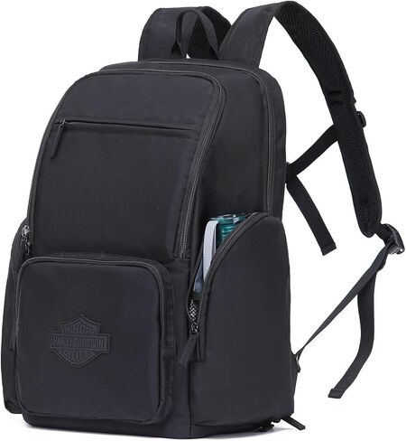 Harley-Davidson Bar & Shield Crinkle Nylon Water-Resistant Backpack - Black in Saudi Arabia