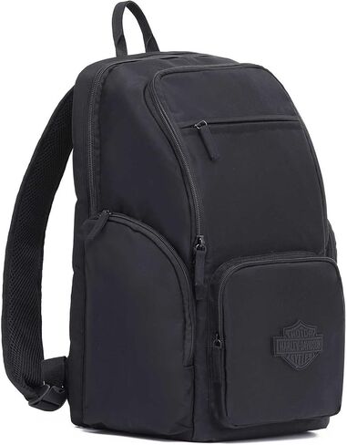 Harley-Davidson Bar & Shield Crinkle Nylon Water-Resistant Backpack - Black in Saudi Arabia