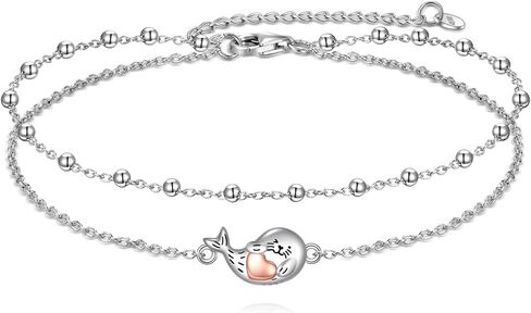 Dolphin/Seal/Turtle/Starfish Anklet for Women Sterling Silver Crystal Anklet Beach Jewelry Gift for Women in Saudi Arabia
