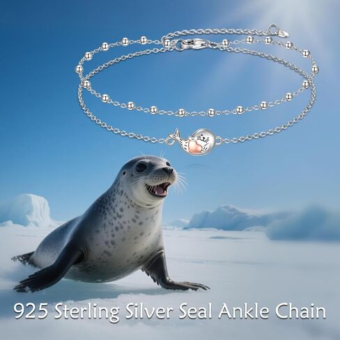 Dolphin/Seal/Turtle/Starfish Anklet for Women Sterling Silver Crystal Anklet Beach Jewelry Gift for Women in Saudi Arabia
