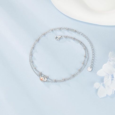 Dolphin/Seal/Turtle/Starfish Anklet for Women Sterling Silver Crystal Anklet Beach Jewelry Gift for Women in Saudi Arabia