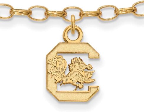 LogoArt 14k الذهب الأصفر مطلي بالفضة الاسترليني. خلخال من ساوث كارولينا، 9 بوصة in Saudi Arabia
