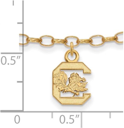 LogoArt 14k الذهب الأصفر مطلي بالفضة الاسترليني. خلخال من ساوث كارولينا، 9 بوصة in Saudi Arabia