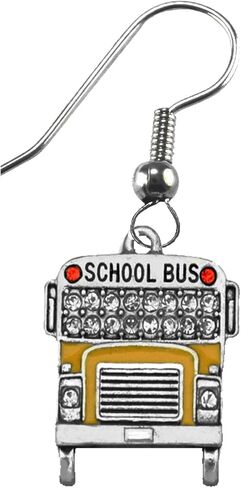 Spectacular, Colorful School Bus, What A Great Gift, To Show Your Appreciation, STERLING SILVER Solid .925 Sterling,Not Plated Or Coated.Fishhook Earring,Hyperallergenic Safe-Nickel,Lead, Cadmium Free in Saudi Arabia
