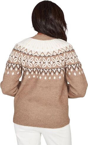 Alfred Dunner Women's Fair Isle Gold Studded Sweater in Saudi Arabia
