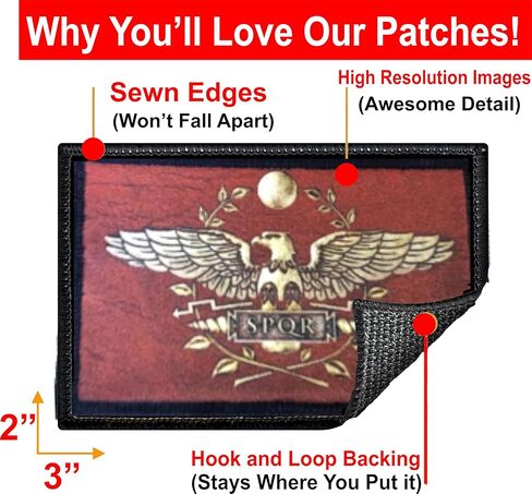 Redheaded Tshirts - Roman Legion SPQR Morale | 2x3 Hook and Loop Rome Patch for Plate Carrier, Backpack, or Hat | Gladiator Patch in Saudi Arabia
