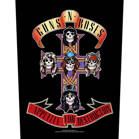 Men's Guns N Roses Appetite For Destruction Back Patch Black in Saudi Arabia