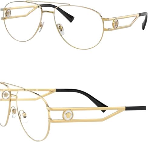 VERSACE VE1269 Metal PILOT Shape Eyeglass with Luxury Eyewear kit in Saudi Arabia