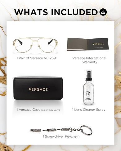 VERSACE VE1269 Metal PILOT Shape Eyeglass with Luxury Eyewear kit in Saudi Arabia