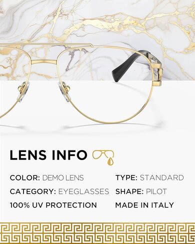 VERSACE VE1269 Metal PILOT Shape Eyeglass with Luxury Eyewear kit in Saudi Arabia