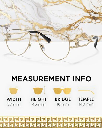VERSACE VE1269 Metal PILOT Shape Eyeglass with Luxury Eyewear kit in Saudi Arabia