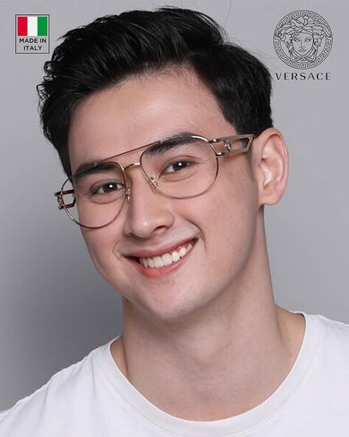 VERSACE VE1269 Metal PILOT Shape Eyeglass with Luxury Eyewear kit in Saudi Arabia