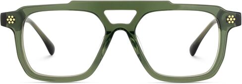 نظارات Zeelool Retro Aviator للرجال نظارات أنيقة من الأسيتات مع عدسة شفافة Mercurio ZJGA726161 in Saudi Arabia