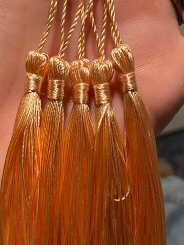 100 Pcs 13cm/5 Inch Silky Mini Tassels with Loops for Making Handmade Soft Craft, DIY Projects, Bookmarks, Yellow in Saudi Arabia