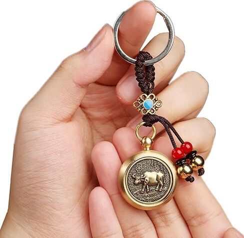 Feng Shui Keychain Brass Chinese Zodiac Lucky Keychain for Good Luck Wealth Safty Success Luck Charm Tassel in Saudi Arabia
