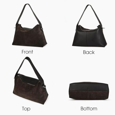 Suede Leather Crossbody Bags for Women, Slouchy Suede Shoulder Bag with Adjustable Wide Strap and Tote Handbag in Saudi Arabia