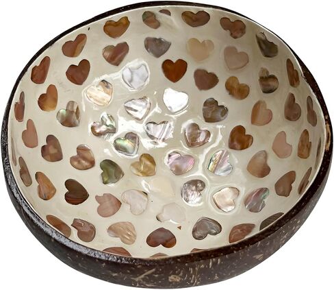 Handcrafted Natural Coconut Shell Bowl with Mother of Pearl Inlay–Versatile Decorative Storage for Home, Entryway, Table and Snacks,Gift for Her (Blue) in Saudi Arabia