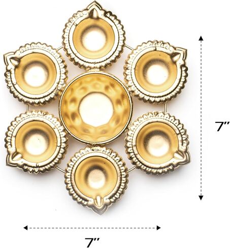 Set of 5 Urli Bowls for Diwali Decorations for Home, Indian Pooja Decor, Diya Shape Flower Decorative Urli Bowl for Puja, mandir, Temple, Navratri & Diwali Gifts, Return Gift in Saudi Arabia