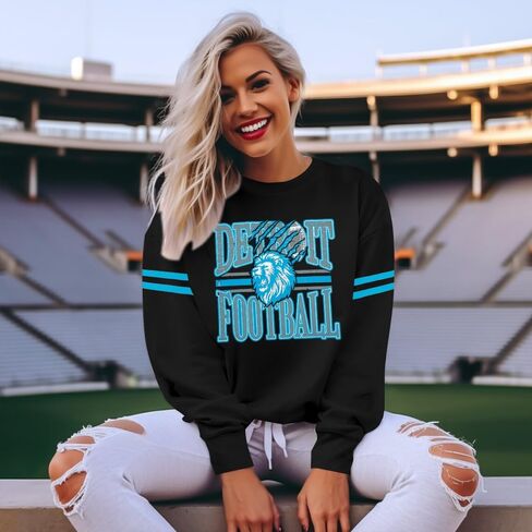 LOTUCY Football Sweashirt Women Game Day Sweatshirts Football Team Fans Pullover Sports Jersey Tops in Saudi Arabia