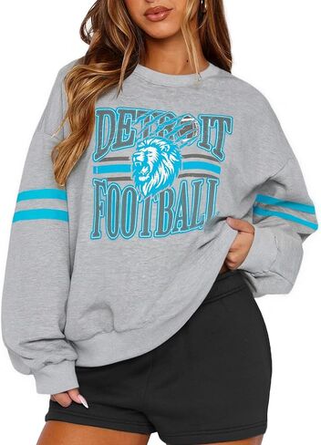LOTUCY Football Sweashirt Women Game Day Sweatshirts Football Team Fans Pullover Sports Jersey Tops in Saudi Arabia