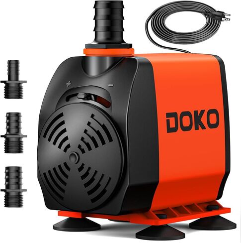 480GPH Submersible Water Pump, Pond Pumps with 6FT Power Cord and 3 Nozzles,35W, Ultra Quiet Fountain Water Pump for Ponds, Waterfalls, Fountains, Fish Tanks, Hydroponics, and Aquariums in Saudi Arabia