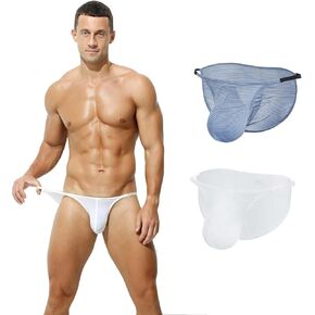 Men's Sexy Underwear Low Rise Mesh Bikini Soft Narrow Side Bands Breathable Femboy Bulge Pouch Briefs in Saudi Arabia