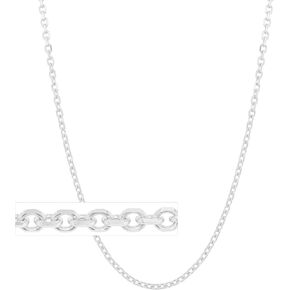 Floreo 10k White Gold 0.68mm Solid Diamond Cut Cable Chain Necklace in Saudi Arabia