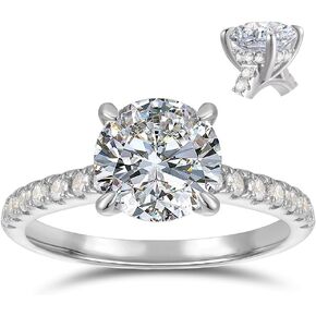 2.0 CT Round Cut Moissanite Promise Ring 14K Gold Hidden Halo Engagement Rings in Kuwait