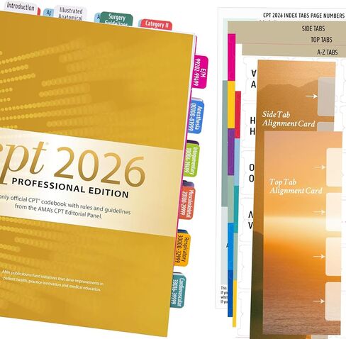 Index Tabs for CPT 2025 Professional Edition, Laminated and Color Coded CPT 2025 Code Book Tabs with Easy Installation and Aesthetic Design. in Kuwait