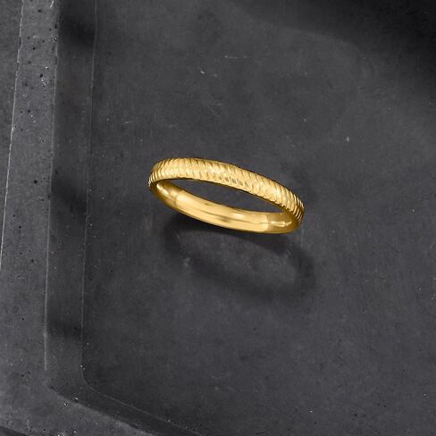 Pure Collection by Ross-Simons Italian 14kt Yellow Gold Textured Ring in Saudi Arabia