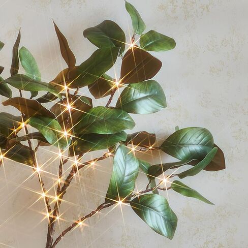 LITBLOOM Lighted Magnolia Tree 6FT 280 LED Fairy Lights, Faux Plant Tree with Lights for Indoor Outdoor Wedding Room Spring Decoration in Saudi Arabia