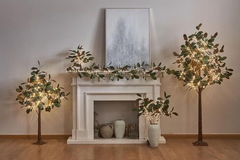 LITBLOOM Lighted Magnolia Tree 6FT 280 LED Fairy Lights, Faux Plant Tree with Lights for Indoor Outdoor Wedding Room Spring Decoration in Saudi Arabia