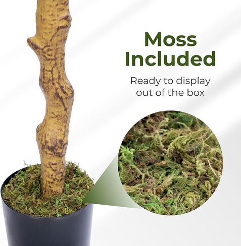 Artificial Olive Tree - 6ft Realistic Artificial Plants Indoor Decor - Elegant Faux Olive Tree for Living Room, Bedroom, Bathroom, Office - Tall Fake Potted Plants with Moss Base for Chic Home Décor in Saudi Arabia