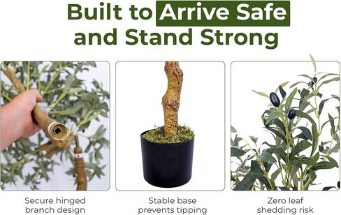 Artificial Olive Tree - 6ft Realistic Artificial Plants Indoor Decor - Elegant Faux Olive Tree for Living Room, Bedroom, Bathroom, Office - Tall Fake Potted Plants with Moss Base for Chic Home Décor in Saudi Arabia