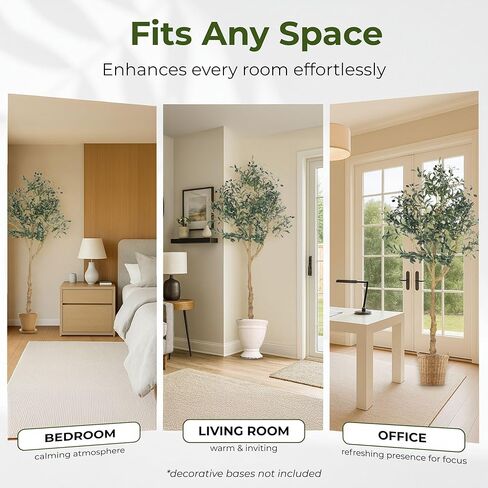 Artificial Olive Tree - 6ft Realistic Artificial Plants Indoor Decor - Elegant Faux Olive Tree for Living Room, Bedroom, Bathroom, Office - Tall Fake Potted Plants with Moss Base for Chic Home Décor in Saudi Arabia